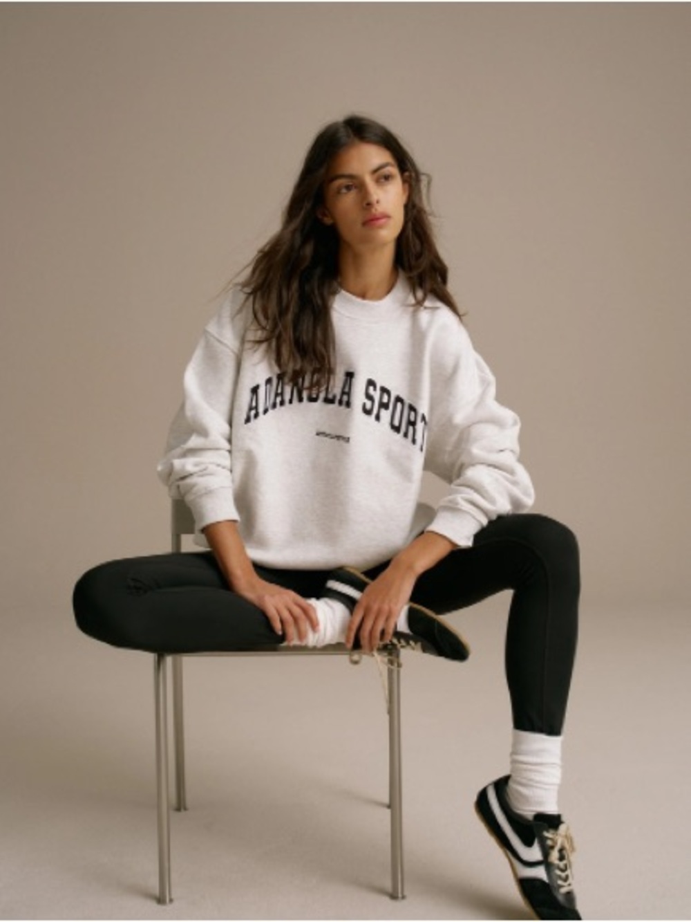 Adanola AS Oversized Sweatshirt in Light Grey